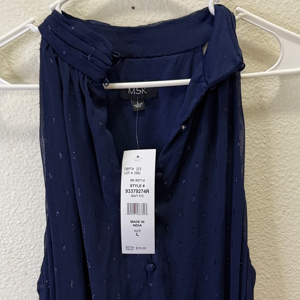 MSK Navy Sleeveless Dress